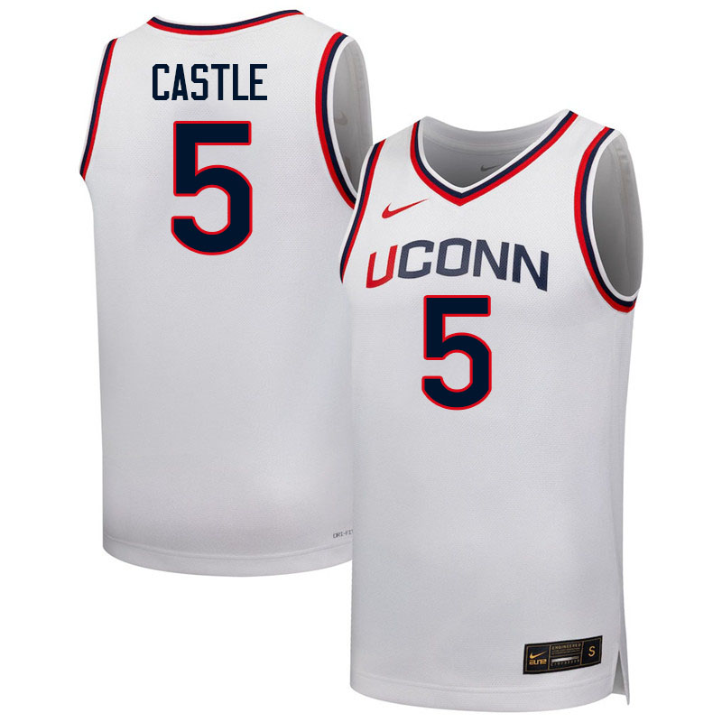 Uconn Huskies #5 Stephon Castle College Basketball Jerseys,Uniforms-White